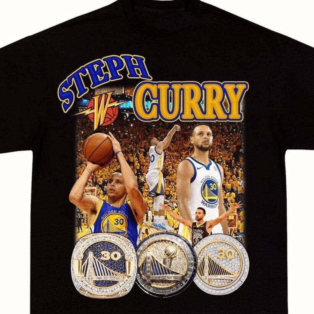 Retro Stephen Curry Black T-Shirt, Nba Golden State Warriors Shirt